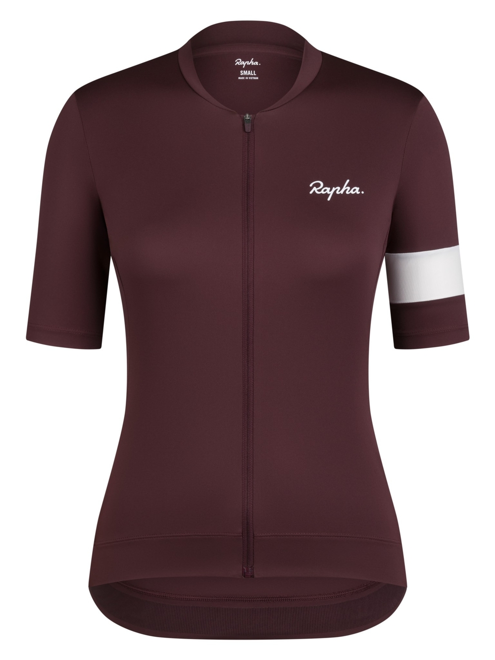 Rapha Women’s Core Cycling Jersey XS Burgundy Wine White Short Sleeve